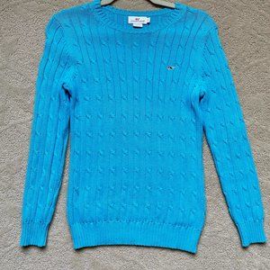 Vineyard Vines Bright Blue Cable Knit Sweater, S